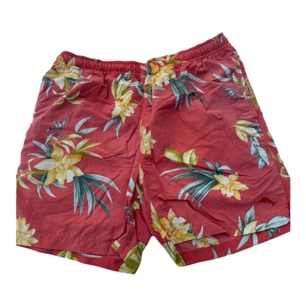 Tommy Bahamas Sz Medium Relaxed‎ Orange Hawaiian Swim Shorts